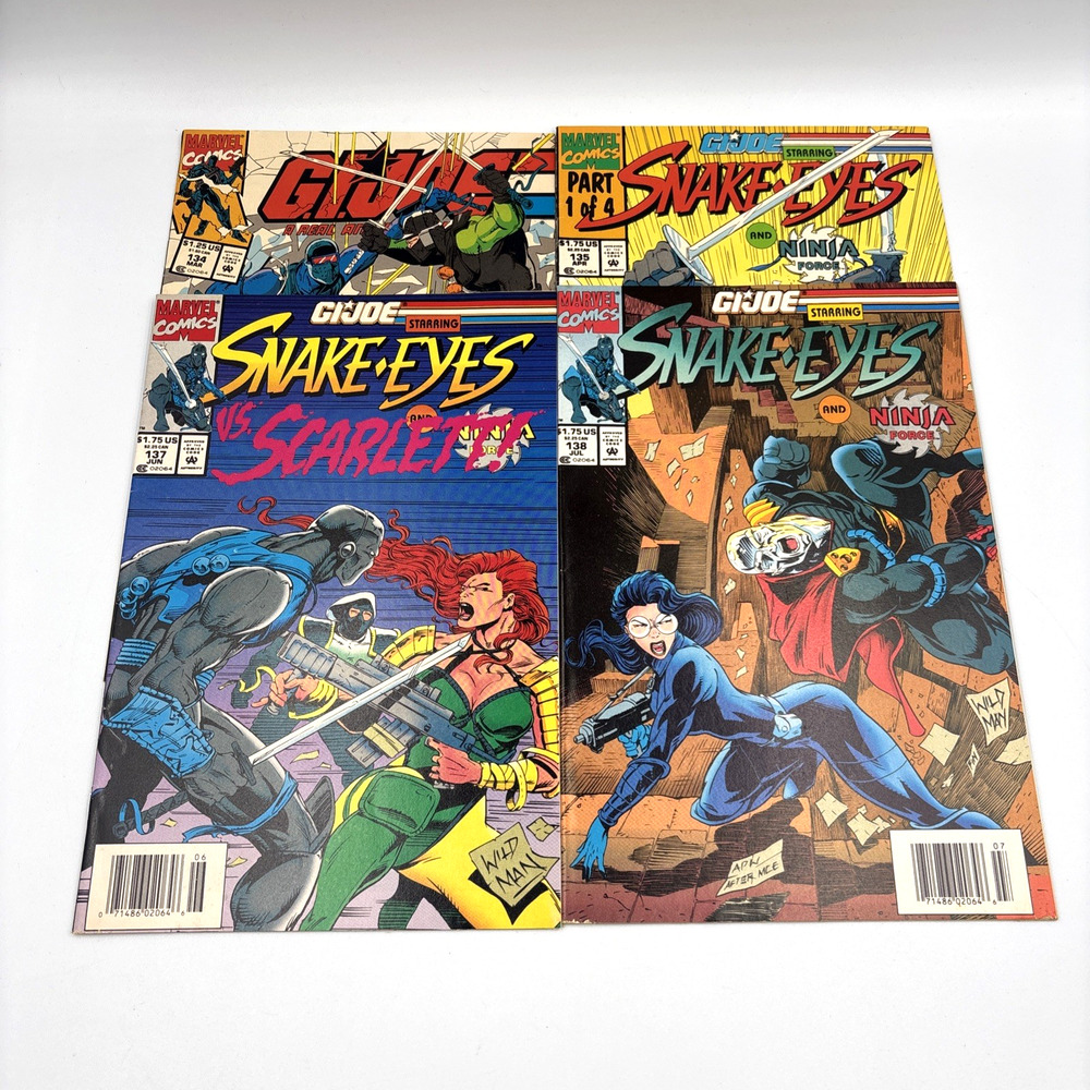 GI Joe # 134 135 137 138 All Newsstand Lot Snake Eyes Ninja Force 1993 Low Print